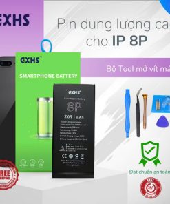 Pin GXHS chính hãng cho IP 8 Plus dung lượng cao và chuẩn 3450mAh, tặng kèm bộ vít tháo lắp và seal dán pin