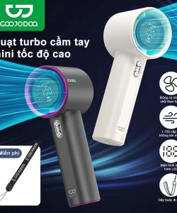 Quạt mini GOOJODOQ GFS001 điều chỉnh 100 tốc độ có màn hình kỹ thuật số LED Quạt cầm tay có thể sạc lại