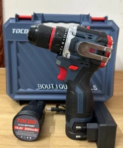 Máy Khoan Pin 16,8v Tocdo Đầu Kẹp 10mm (Bao Gồm 2 Pin + 1 Sạc) Động Cơ Không Chổi Than