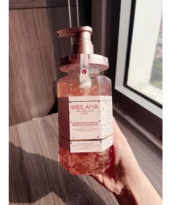 Sữa tắm Weilaiya chính hãng cánh hoa hồng Damask 450ml chính hãng
