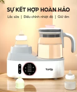 Máy đun và hâm nước pha sữa lắc sữa TopGiaKids M03-02, máy pha sữa TopGia giữ nhiệt 48 giờ