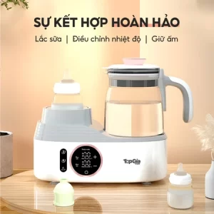 Máy đun và hâm nước pha sữa lắc sữa TopGiaKids M03-02, máy pha sữa TopGia giữ nhiệt 48 giờ