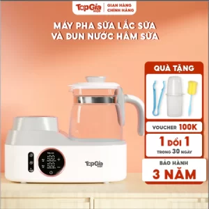 Máy đun và hâm nước pha sữa lắc sữa TopGiaKids M03-02, máy pha sữa TopGia giữ nhiệt 48 giờ