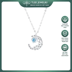 Dây chuyền bạc nữ TLEE mặt trăng đá moonstone lấp lánh TLEE JEWELRY