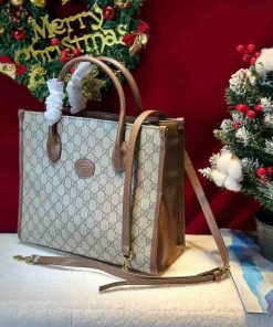 Túi công sở gucci viền nâu dây da