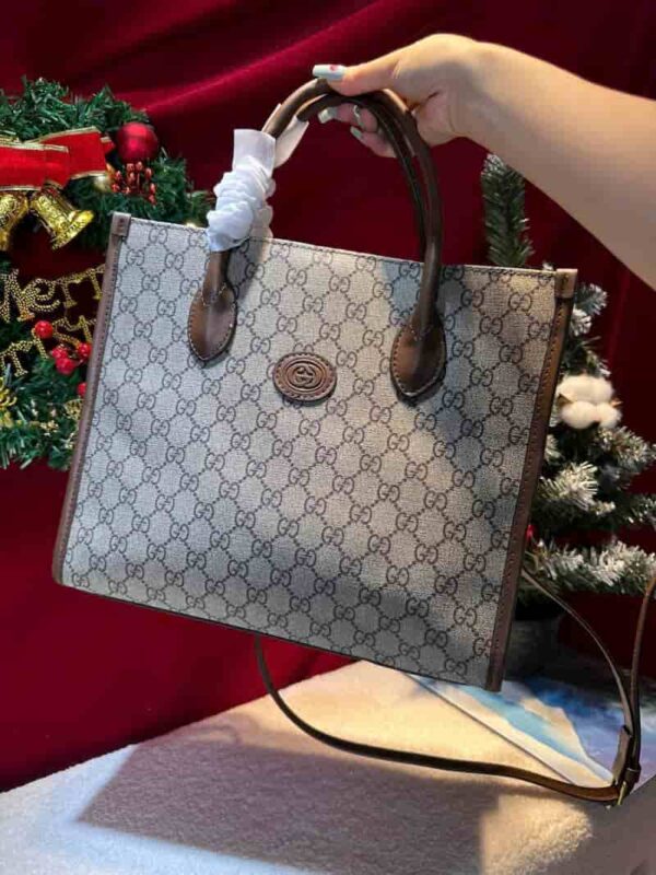 Túi công sở gucci viền nâu dây da