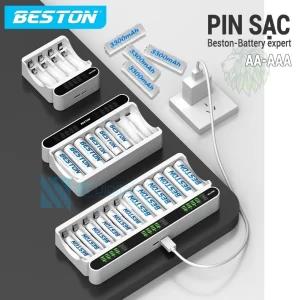 COMBO Pin Sạc AA AAA C9023L C9024L C9025L Kèm pin (BESTON) dung lượng cao