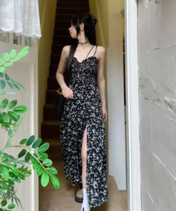 Đầm xòe họa tiết hoa phong cách Boho Ditsy cho Nữ
