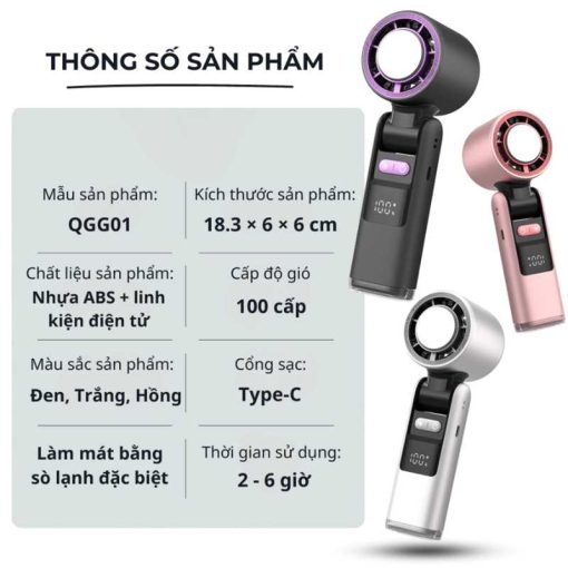 Quạt Cầm Tay MEGUN Turbo 2025 – Siêu Gió 1