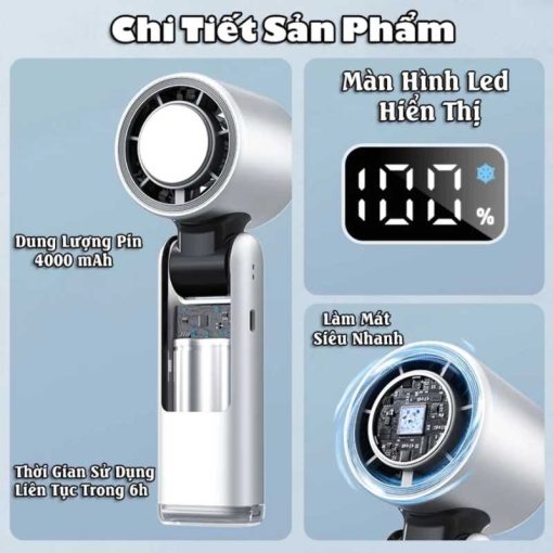 Quạt Cầm Tay MEGUN Turbo 2025 – Siêu Gió