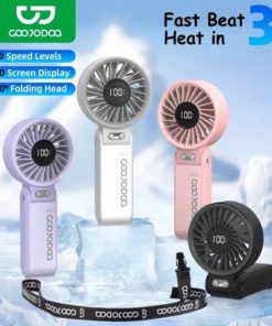 GOOJODOQ Quạt gấp 3 trong 1 180° im lặng 100 cấp độ