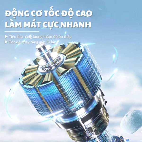 Quạt Cầm Tay Tích Điện MEGUN Kết Hợp Sò Lạnh 100 Chế Độ Động Cơ Turbo Tạo Gió Mát Như Điều Hòa