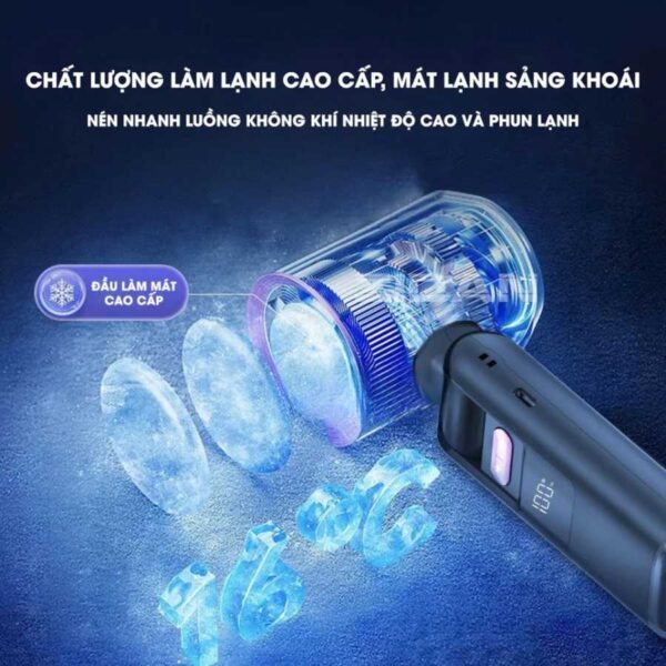 Quạt Cầm Tay Tích Điện MEGUN Kết Hợp Sò Lạnh 100 Chế Độ Động Cơ Turbo Tạo Gió Mát Như Điều Hòa