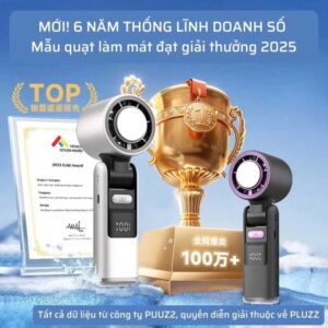 Quạt Cầm Tay Tích Điện MEGUN Kết Hợp Sò Lạnh 100 Chế Độ Động Cơ Turbo Tạo Gió Mát Như Điều Hòa