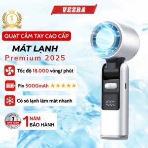 Quạt Cầm Tay Tích Điện MEGUN Kết Hợp Sò Lạnh 100 Chế Độ Động Cơ Turbo Tạo Gió Mát Như Điều Hòa