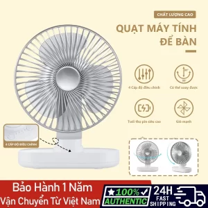 Quạt mini để bàn 5000mAh tự động xoay quạt tích điện để bàn 4 tốc độ