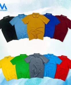 Áo thun Polo trơn Nam Nữ form áo unisex chất vải cá sấu poly thoáng mát thấm hút mồ hôi