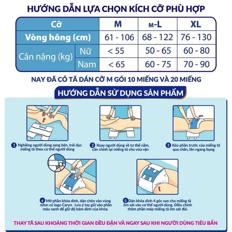 Tã dán người lớn caryn