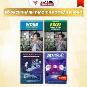 Combo 3 Sách Ứng Dụng AI, Excel & Word Văn Phòng Từ Cơ Bản Đến Nâng Cao