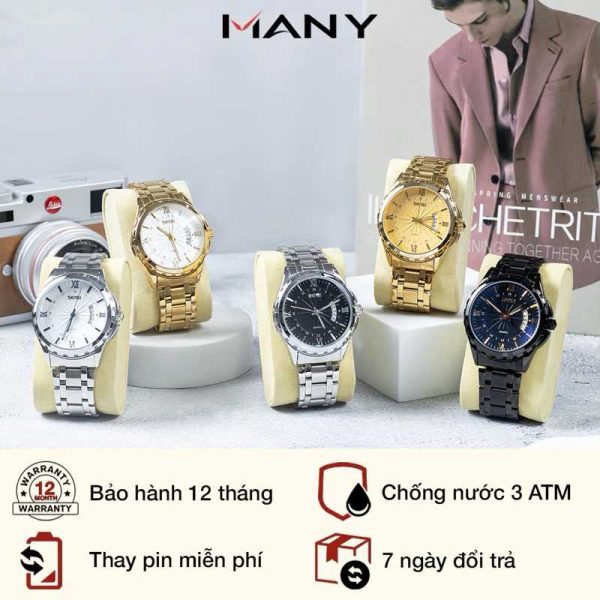 Đồng Hồ Nam Skmei 6216 – Thời Trang, Dây Inox, Chống Nước 3ATM