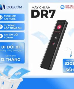 Máy Ghi Âm Chuyên Nghiệp Doscom DR-7 Lọc Âm, Giảm Ồn, Ghi Liên Tục 36 Giờ, Màn Hình LCD