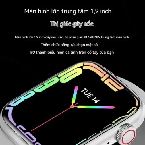 Đồng hồ thông minh theo dõi sức khỏe toàn diện: đo đường huyết, huyết áp, nhịp tim, oxy máu, điện tâm đồ, hỗ trợ tập luyện và giấc ngủ.