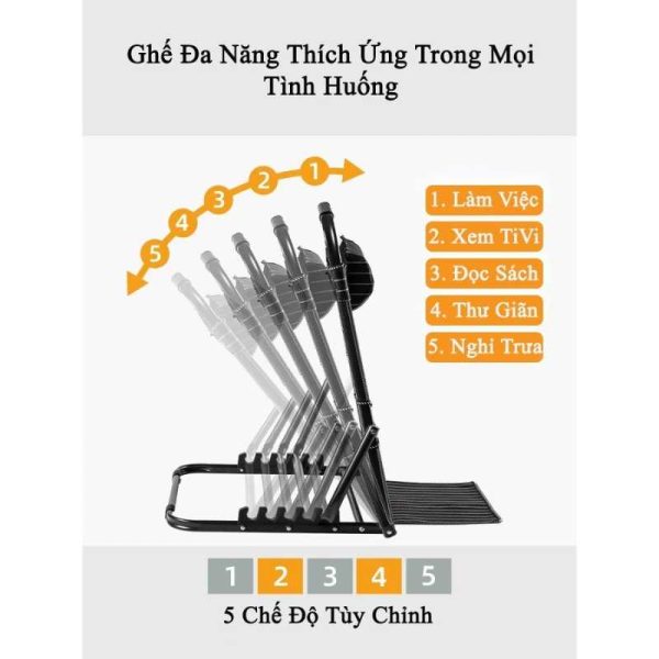 Ghế Bệt Tựa Lưng Gấp Gọn 7 Cấp Độ – Giải Pháp Thư Giãn Cho Người Già & Văn Phòng