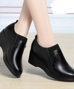 Giày Nữ Da Bò Cao Cấp – Đế Cao Su Êm