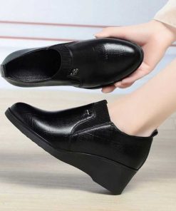 Giày Nữ Da Bò Cao Cấp – Đế Cao Su Êm