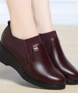 Giày Nữ Da Bò Cao Cấp – Đế Cao Su Êm