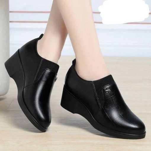 Giày Nữ Da Bò Cao Cấp – Đế Cao Su Êm