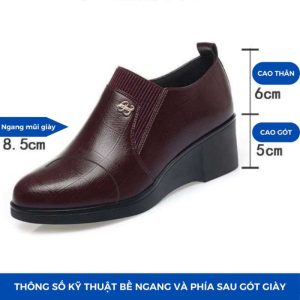 Giày Nữ Da Bò Cao Cấp – Đế Cao Su Êm