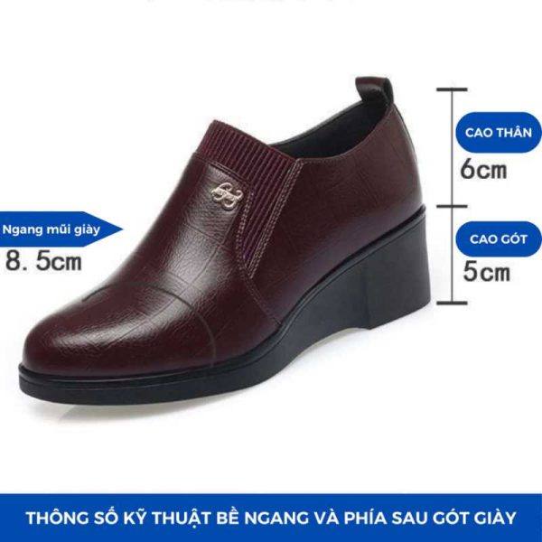 Giày Nữ Da Bò Cao Cấp – Đế Cao Su Êm