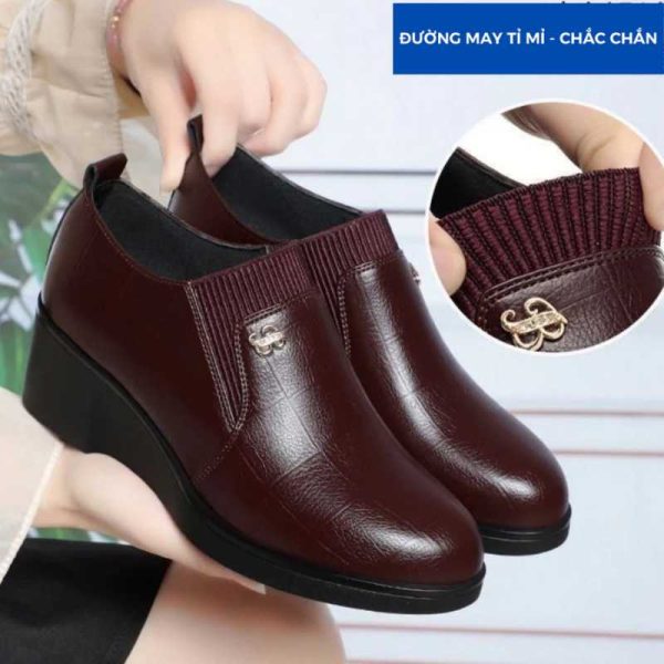 Giày Nữ Da Bò Cao Cấp – Đế Cao Su Êm