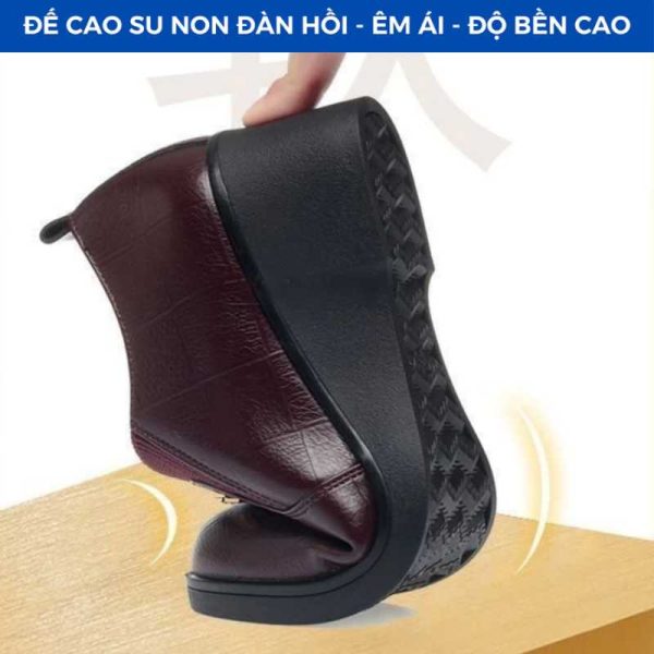 Giày Nữ Da Bò Cao Cấp – Đế Cao Su Êm