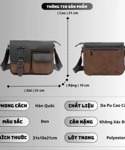 Túi Đeo Chéo Da Nam Nữ Unisex 7002 – Thời Trang Cao Cấp, Chống Nước, Đựng iPad
