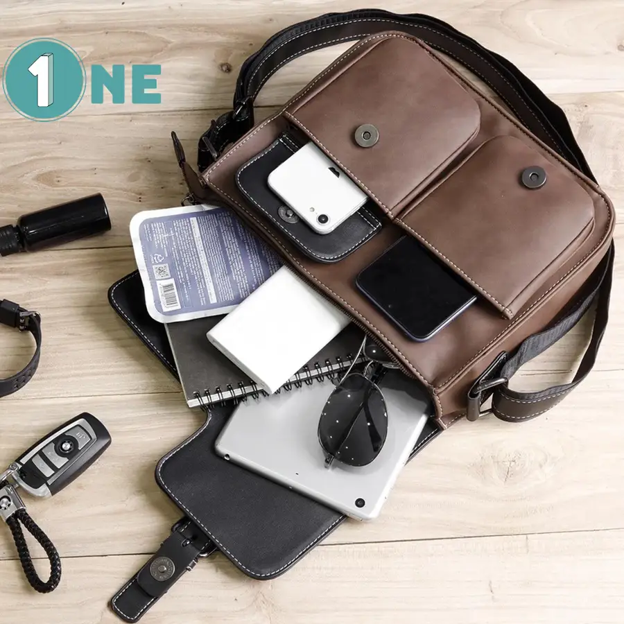 Túi Đeo Chéo Da Nam Nữ Unisex 7002 – Thời Trang Cao Cấp, Chống Nước, Đựng iPad