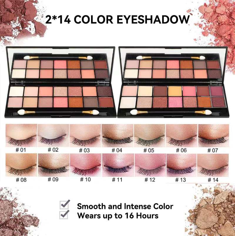 All in One Makeup Gift Set for Women Full Kit for2x14-color eyeshadow palettes,5xlipgloss sets,mascara,eyeliner,eyebrowpowder,eyebrow pencil, foundation, highlighter stick etc6 All in One Makeup Gift Set for Women Full Kit for2x14-color eyeshadow palettes,5xlipgloss sets,mascara,eyeliner,eyebrowpowder,eyebrow pencil, foundation, highlighter stick etc3