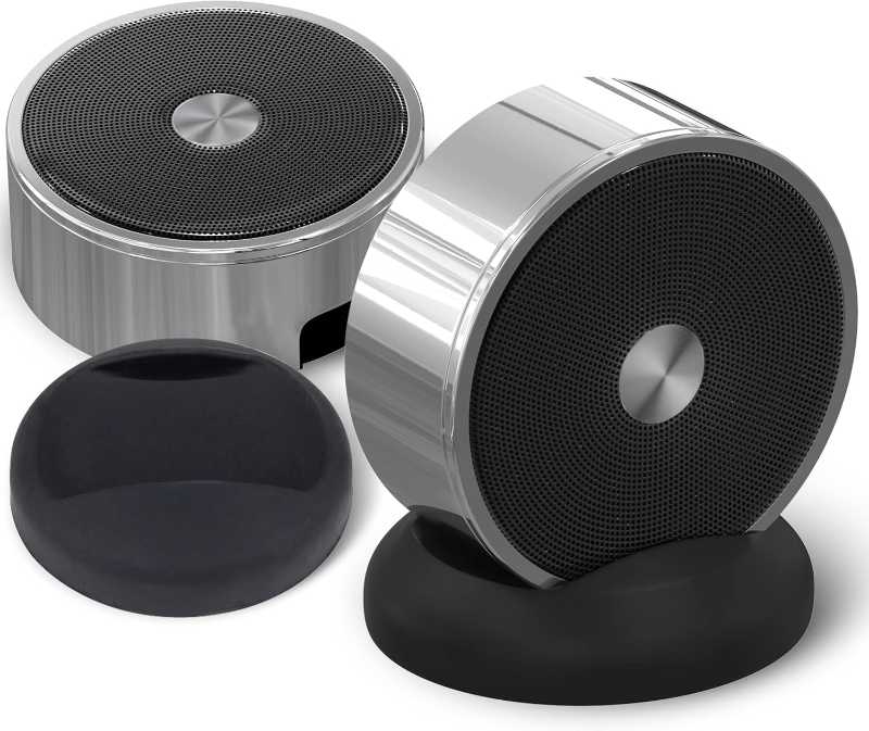 Bluetooth Speaker Set Wireless Stereo Dual Pairing Portable Twin TWS System With Big Rich Bass Hi-Fi Multi-Room Indoor Outdoor Use Home Deck Pool Work Travel Party Camping Gift Decor Idea (Chrome)1 Bluetooth Speaker Set Wireless Stereo Dual Pairing Portable Twin TWS System With Big Rich Bass Hi-Fi Multi-Room Indoor Outdoor Use Home Deck Pool Work Travel Party Camping Gift Decor Idea (Chrome)