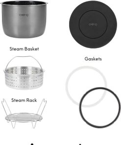 CHEF iQ Smart Pressure Cooker with WiFi and Built-in Scale - Easy-to-Use 10-in-1 Multicooker with 500+ Guided Recipes - Rice Cooker, Slow Cooker, Instant Meals for Foodies - 6 Quart - Family Size1