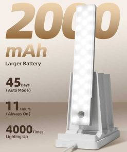 EZVALO 6-Pack Under Cabinet Lighting with Charging Station, 2000mAh Rechargeable Wireless Motion Sensor Lights, 3 Color Temps, Dimmable, Timer, Magnetic, with Remote Control for Kitchen, Closet, Stai