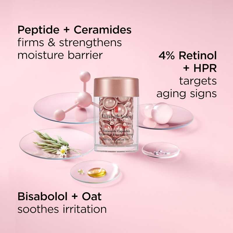 Elizabeth Arden Retinol + HPR Ceramide Rapid Skin Renewing Anti-Aging Face Serum Capsules, Fine Lines & Wrinkles Treatment with Peptides, Vitamin E, & Niacinamide9 Elizabeth Arden Retinol + HPR Ceramide Rapid Skin Renewing Anti-Aging Face Serum Capsules, Fine Lines & Wrinkles Treatment with Peptides, Vitamin E, & Niacinamide15