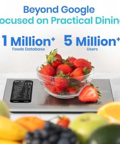 Etekcity Smart Food Kitchen Scale with Nutritional Calculator, Free App with 19 Nutrients Tracking, Calorie, Marco, Digital grams and ounces for weight loss, Premium Stainless Steel, 11lb