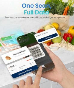 Etekcity Smart Food Kitchen Scale with Nutritional Calculator, Free App with 19 Nutrients Tracking, Calorie, Marco, Digital grams and ounces for weight loss, Premium Stainless Steel, 11lb