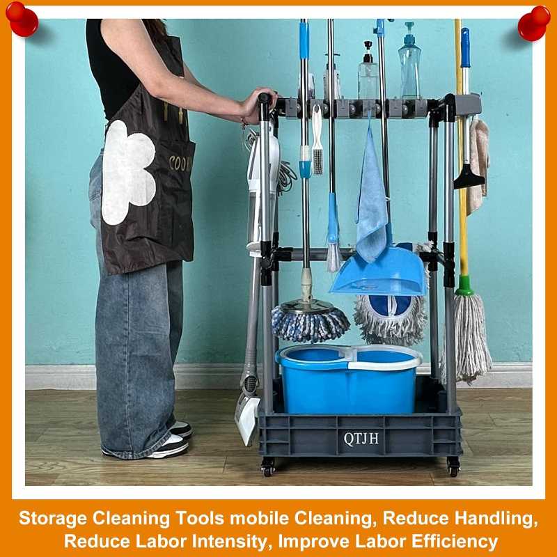Floor-Standing Multi-Functional Cleaning Tool Organizer storage broom mop and cleaning supplies5 Floor-Standing Multi-Functional Cleaning Tool Organizer storage broom mop and cleaning supplies