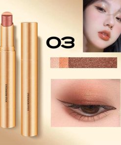 Gradient Three-Color Eyeshadow Stick, Glitter Gradient Eyeshadow Pen, Golden Tri-Color Eyeshadow Stick, 3 Colors
