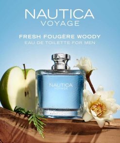 Nautica Voyage Eau De Toilette, Cologne and Fragrance For Men, Fresh, Romantic, Fruity Scent Woody, Aquatic Notes of Apple, Water Lotus, Cedarwood, and Musk Ideal Day Wear, Long Lasting 3.3Fl oz