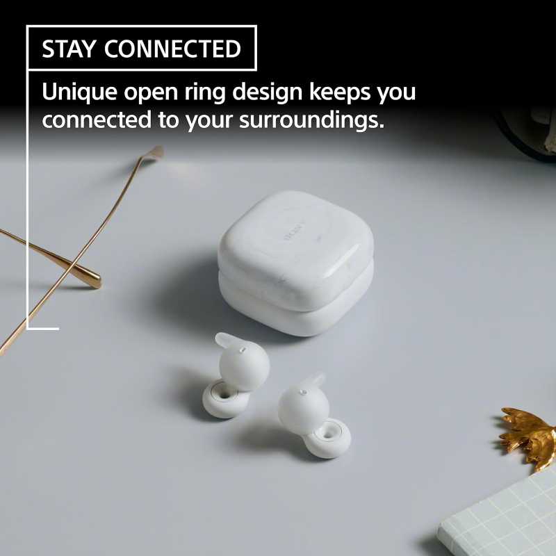 Sony LinkBuds Open Truly Wireless Earbud Headphones with an Open-Ring Design for Ambient Sounds and Newly Developed Air Fitting Supporters, Black