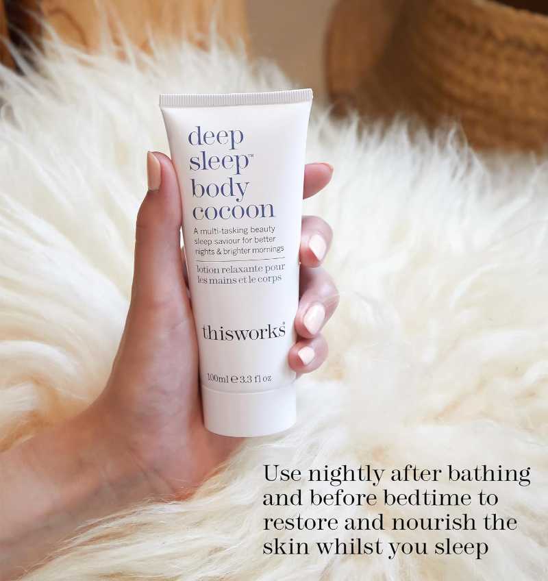 THISWORKS Deep Sleep Body Cocoon – Hydrating Body Lotion with Lavender, Chamomile & Vetivert – Soothing Nighttime Moisturizer for Dry Skin, Promotes Relaxation & Better Sleep