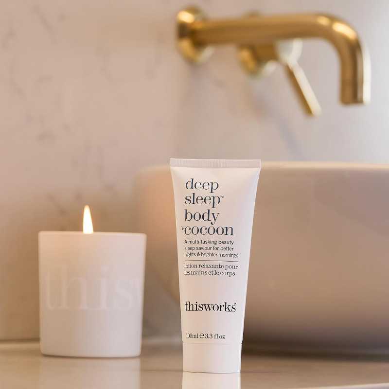 THISWORKS Deep Sleep Body Cocoon – Hydrating Body Lotion with Lavender, Chamomile & Vetivert – Soothing Nighttime Moisturizer for Dry Skin, Promotes Relaxation & Better Sleep